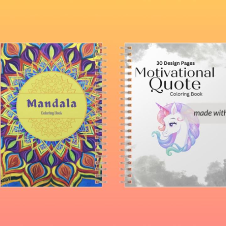Pack of 2- adult coloring book- book set - or color box- stress relieving - 30 designs each- pages 60 to color