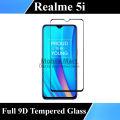 Realme 5i Full Black 9D/5D/10D/11D/6D Tempered Glass Screen Protector Edge to Edge Full Glue Premium Quality Glass For Realme 5i. 