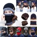 Beanie Cap Hat & Neck Scarf Set Unisex Winter Skull Cap for Men Women. 