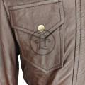 Brown Leather Bomber Style Leather Jacket with Hoodie baseball Jacket For Men. 