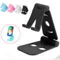 Universal Mobile Phone Table Folding Stand - L301 Folding Large Mobile Phone Stand - adjustable Stand Tablet Stand Desk Cell Phone Holder - Black. 