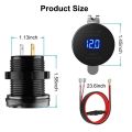 Car USB Charger QC3.0 PD Type C USB with Switch Socket for 12V/24V Vehicles Boat Motorcycle SUV Bus Truck Caravan Marine（Blue add wire). 