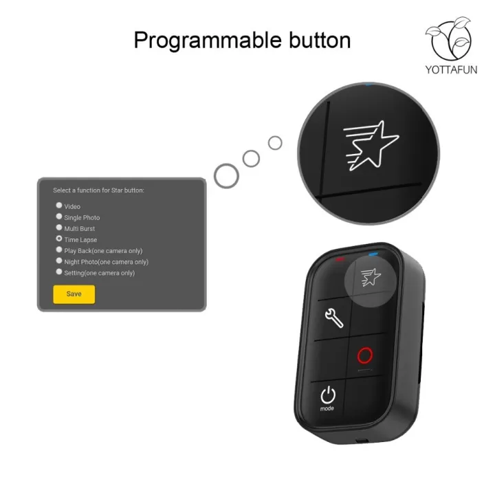 YOTTAFUN%20Waterproof%20Smart%20WIFI%20Remote%20Control%20For%20GoPro%20Hero%205/%20Hero4%20Black/Silver/Session/%203+%20-%20Image%204