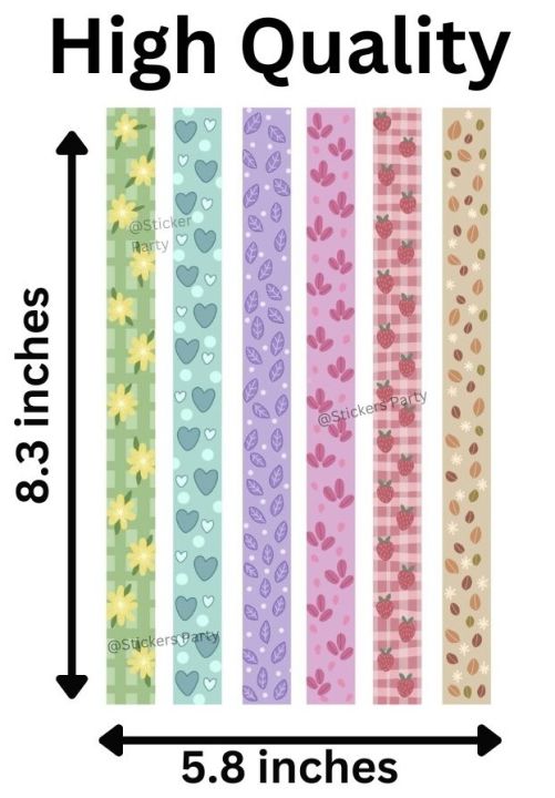 Washi Tape Design Journal Sticker Sheet Scrapbooking - Uncut Sticker ...