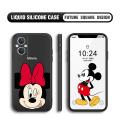 BILI for OPPO Reno7 Z 5G / Reno8 Z 5G / F21 Pro 5G Back Cover Big Head Minnie Multicolor Liquid Silicone Phone Case Soft Square Lens Protection Phone Cases. 