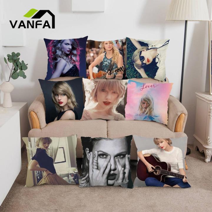 Hidden Zipper Pillowcase Taylor Swift Album Pillow Cover Clear Print Hidden Zipper Case for Music Fans Southeast Asian Buyer's Choice Fan Collection Pillowcase