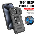 For iPhone 15 Pro Max 5G Iron Man Sliding Window Stand Phone Case for Apple iPhone 15pro Max 6.7 inch Full Package Lens Protection Anti-Drop Magnetic Case. 
