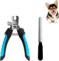 Dog Nail Clippers - Professional Pet Nail Clipper & Trimmer with Safety Guard | Includes Nail File for Cats & Dogs. 