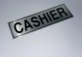 CASHIER Name Plate (7 x 2 inch) Imported Name Plate - Self-Adhesive Aluminum Sign Plate. 