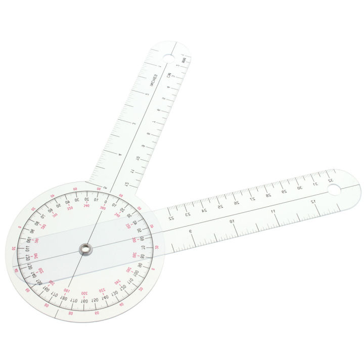 Physio Clear Plastic Goniometer Angle Ruler Joint Bend Measure Measuring Medical