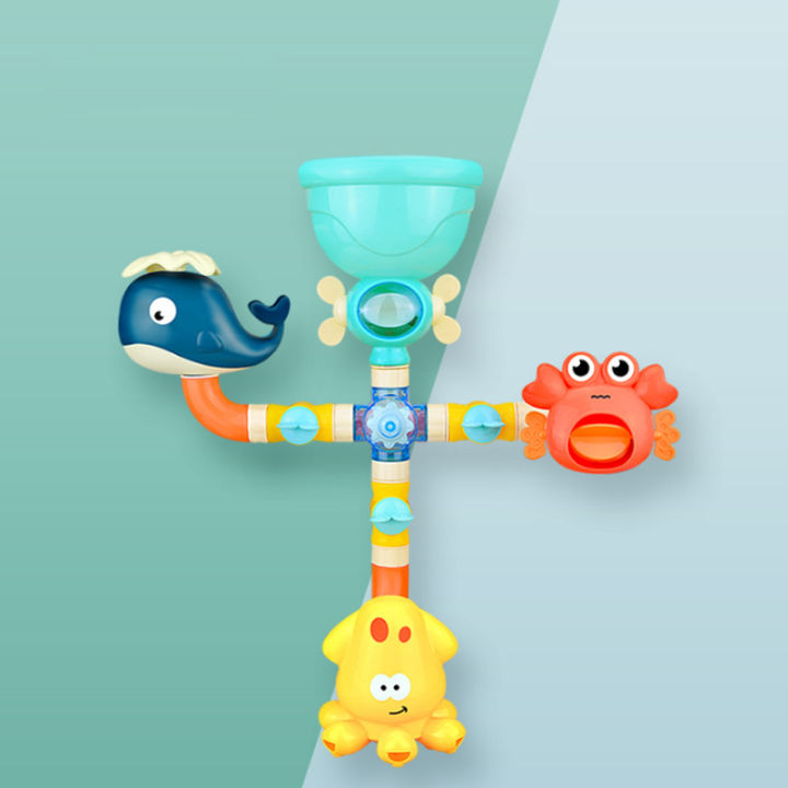 【Amnber Berry Mall】Baby Bath Toys Bathtub Pipes Tubes Time Water Game Spray Swimming Bathroom Toys Toddlers Kids Gifts Birthday Gift