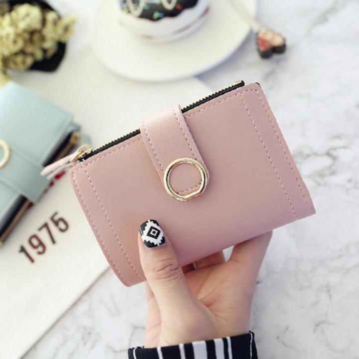 【Happytree】 Women Wallets Small Fashion Brand Leather Purse Women Ladies Card Bag For Women 2020 Clutch Women Female Purse Money Clip Wallet
