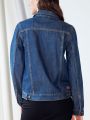 Women Longline Denim Jacket. 
