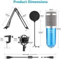 NEEWER USB Microphone Kit 192KHZ/24BIT Plug & Play Computer Cardioid Mic Podcast Condenser Microphone with Professional Sound Chipset for YoùTube/Gaming Record, Arm Stand/Shock Mount (Blue)(NW-8000-USB. 