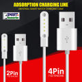 Replacement 2 Pin 4 Pin USB Magnetic 7.62mm Gap Charing Cable Charger For Children watches Q12 S12 S2 Q15 smart watches. 