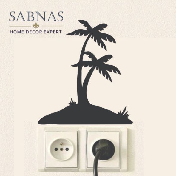 Sabnas Coconut Tree Switch Board 4 X 4 Inch Wall Decor Stickers For ...