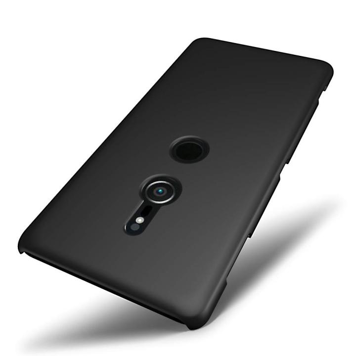 Near Mart ony Xperia XZ3 Back Cover Slim Hybrid Rubberised Hard Case Smartphone (Black)