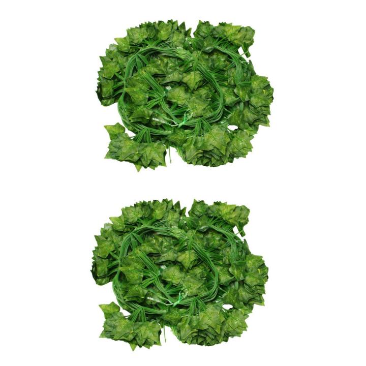 24 Packs Of Artificial Ivy Leaf Plant Vine Hang Wreath Bougainvillea Home Garden Office Wall Decoration Green