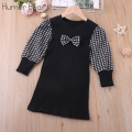 Humor Bear Autumn Children's Dresses Baby Girl Kid Clothes Plaid ing Dress for 2-6 Years. 
