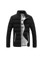 Men Winter Windproof Snow Jackets with Inner Down Cotton Layer Warm Bubble Jacket. 