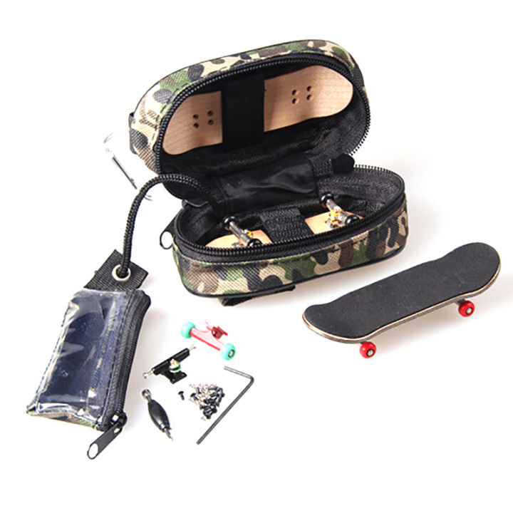 Tangrenshop Camo Fingerboard Storage Bag Zipper Stash Tote Carry Case for Finger Skate Board