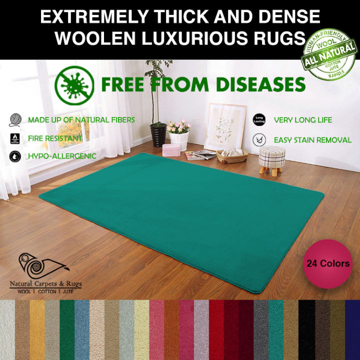 Natural Woolen Carpets and Rugs made of pure Wool for Living Room Rug, Dimension 3' x 5' / 4' x 6' / 6' x 9'