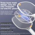 Rechargeable Electric Mosquito Killer Racket 2 In 1 LED Flash Light. 