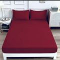 Jersey Fitted Bed Sheet With Pillow Covers. 