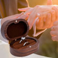 Walnut Wood Ring Box Handmade Wooden Rustic Ring Box Velvet Interior Proposal Engagement Ring Holder Velvet Ring Pad. 