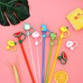 Cartoon Silicone Dust-proof Splash Proof Straw Sealing 6-8mm Straw Plug Plugs Cover Straw Tips Cup Accessories. 