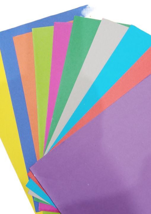 Colour sheets pack of 50 A4 size, Colorfull sheets A4 size, Mix color printing paper sheets size A4.