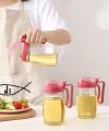 600ml Oil drum glass household oil storage tank large vegetable oil bottle edible oil kitchen transparent device puts oil pot. 