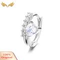 SuperRide Ear Clips Luxury Heart Shiny Cubic Zirconia Leverback Hoop Earrings. 