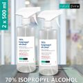 Pack of 2 Nature Divine 70% Isopropyl Alcohol, IPA Rubbing Alcohol, Hand Rub, General Purpose Antiseptic Disinfectant and Cleaner with Trigger Spray 500 ml. 