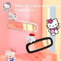 Sanrioed Anime Hello Kitty Kawaii Car Rearview Mirror Plush Cover Cartoon Cat Reversing Decoration Car Interior Accessories Gift. 