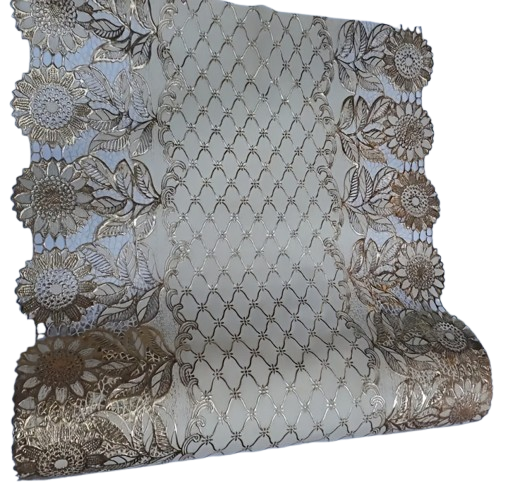 Fancy Table Mat Background Dressing Table and side 2 Tables mats / sheet golden colour 3 yard-9 ...