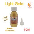 Glow Hill Light Gold Metallic Acrylic Paint , Non Toxic, Non Fading, Light Gold Metallic Paint for Art, Painting, Handcrafts, Ideal for Canvas Wood Clay Fabric Ceramic Craft Supplies. 