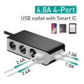 CH-Geek In-Car Multifunction 4-Ports Smart USB Power Charger With Flash Display Warning. 