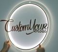 Custom Acrylic Business Sign | Round Acrylic Logo Sign | LED Business Sign | Salon Decor Sign | Backlit Logo Sign | Custom Round LED Logo. 