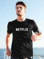 NETFLIX Printed Style Half S T-Shirt For Men. 