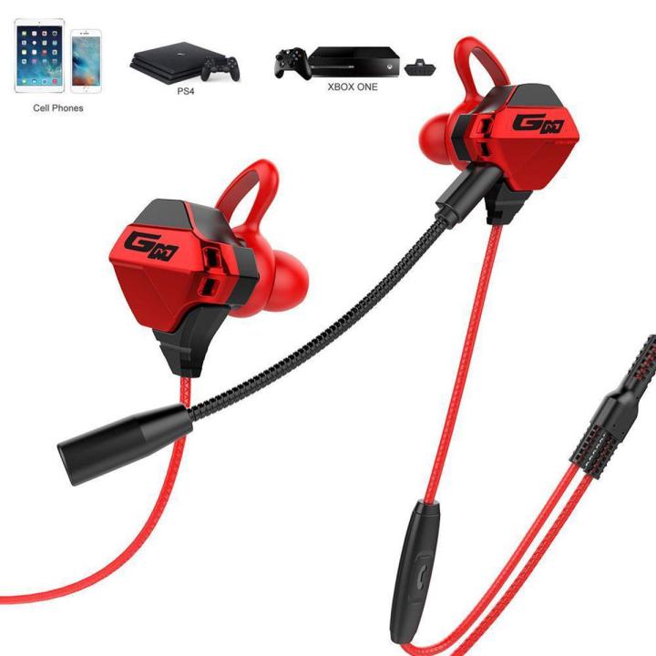 G11 Gaming Headset, Gaming E-Sports Earphones Noise Cancelling In-Ear Headphones with Detachable Mic for PUBG