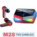 M28 TWS Gaming Wireless Earbuds Type-c LED Display Stereo Low Latency Heavy Bass HIFI Music Bluetooth Earphone Smart Touch Control Waterproof Sport Headset with Mic. 