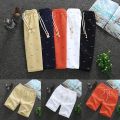 Summer Men's Fishbone Print shorts pants Cotton Loose Casual Fashion Beach pantalones cortos Joggers Streetwear short homme. 