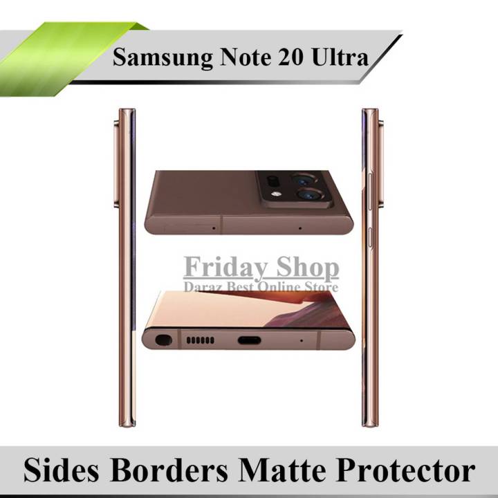 Samsung Galaxy Note 20 Ultra Side Borders Matte Protector Soft Skin Sheet Sides Coverage For Galaxy Note 20 Ultra