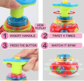 High Quality Lattoo with LED Light & Music - Spinning Tops - Kids toys - Light lattu UFO Shaped Spinning Top - Launcher Lattoo Toy for Kids and Adults with Beautiful LED Flash Lights and Dynamic Music. 