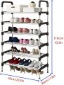 6 Layer Shoe Rack Tier Colored Stainless Steel Stackable Shoes Organizer Storage Stand. 
