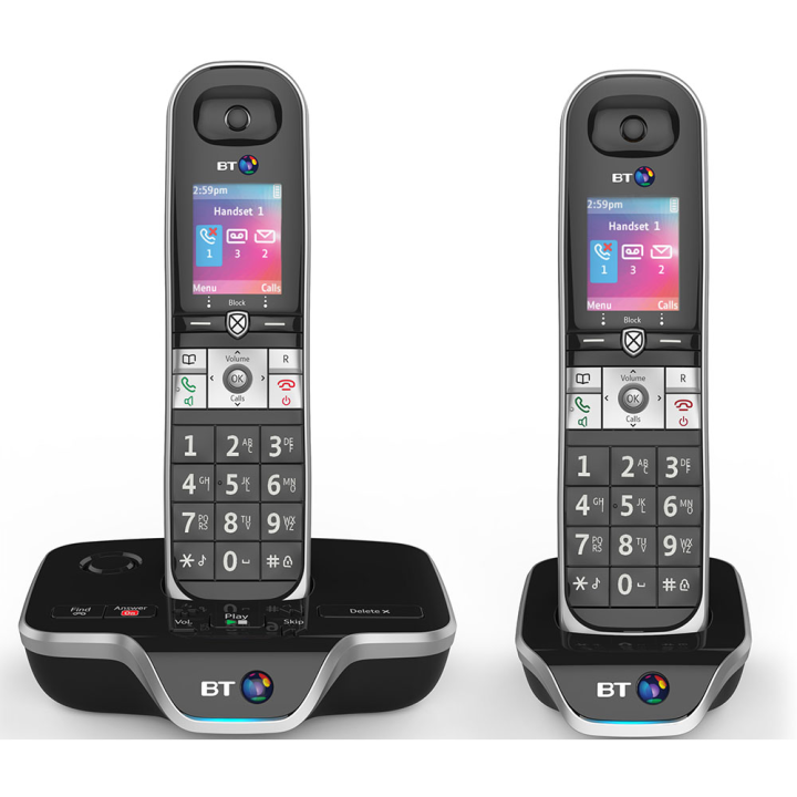 BT 8600 Dual intercom plus PTCL Wireless landline phone with Color Display, Answering Machine, Nuisance Call Blocker,, Stylish Design, Advance Features and free 04 new rechargeable cells