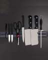 Black Magnetic Knife Holder Rack Kitchen Wall Mounted Magnet Bar - 38cm. 