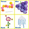 Mini Pompoms for Kids Arts and Crafts Colorful Pom Pom Balls (6-8mm) (Pack of 100 & 200). 