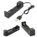 1 Slot Fast charger Universal Intelligent USB Battery Charger  Slot Universal USB Battery Charger Adapter Smart Fast Charging USB for 18650  Battery Charger 18650 Lithium Rechargeable Battery Charger Single Slot Cell Charging Adapter. 